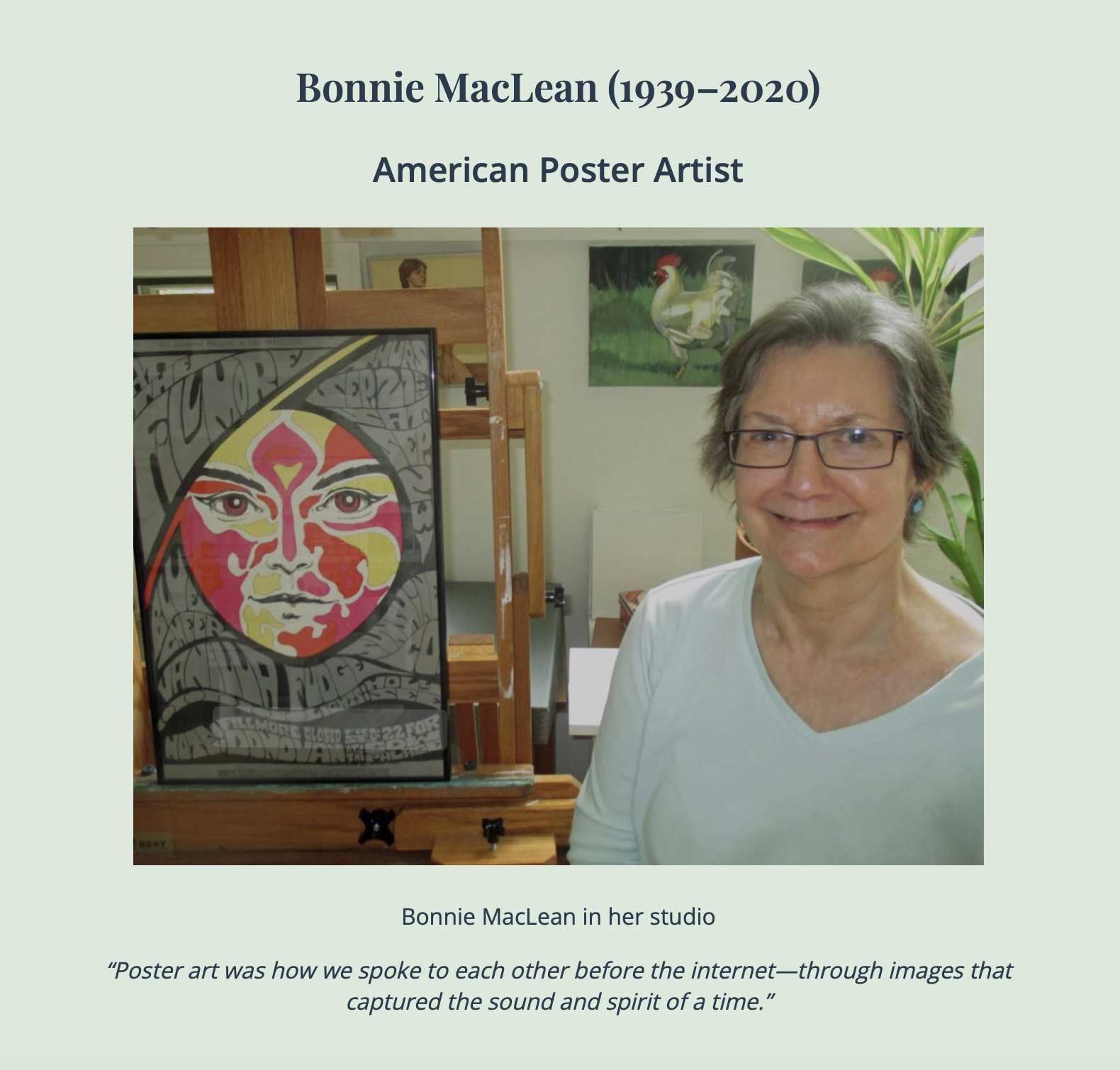 Screenshot of the tribute site project