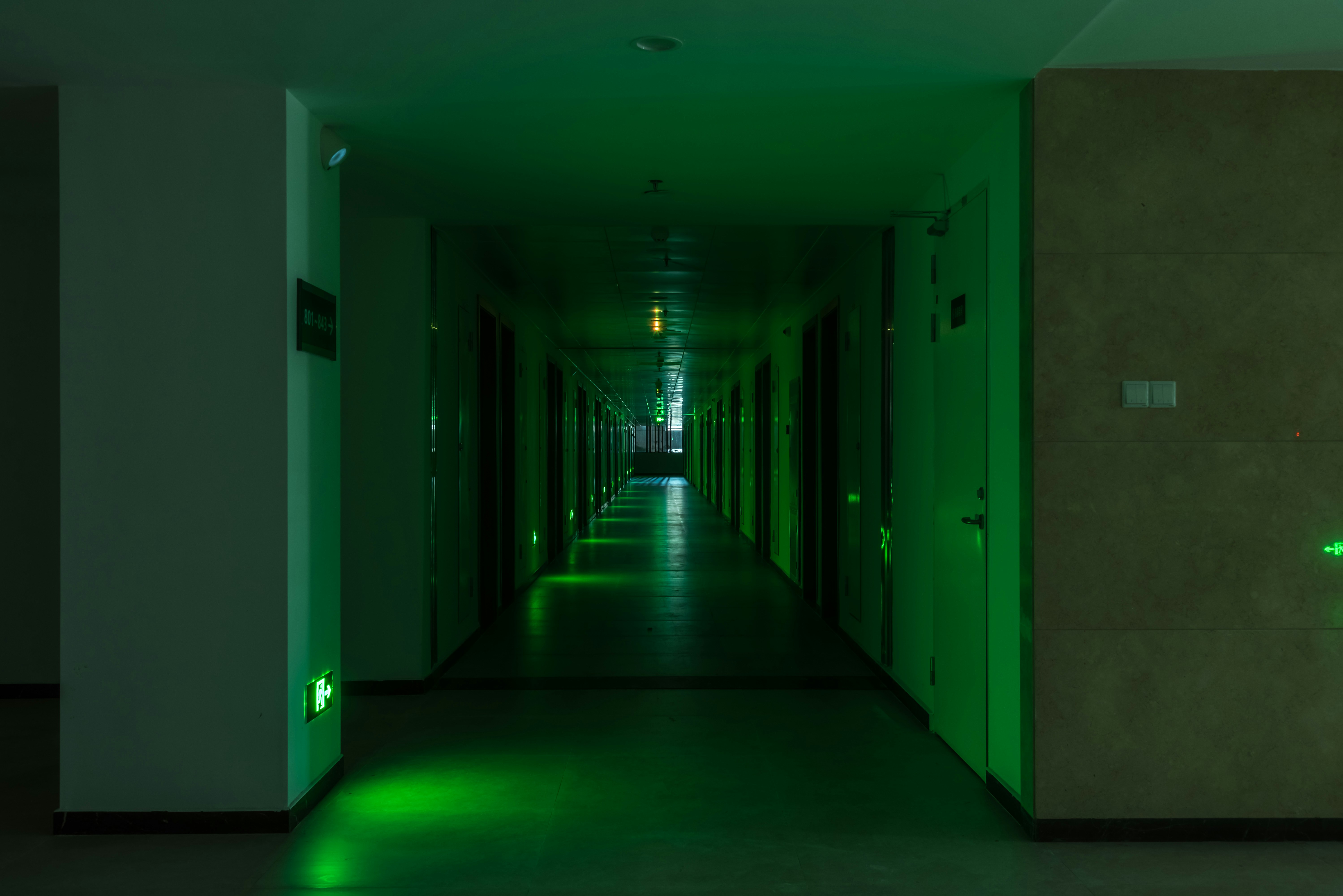 green hallway